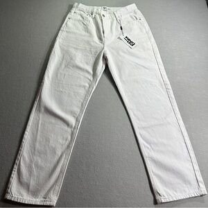 Princess Polly Womens 8 Holly Asymmetric Straight Leg White Denim Jeans NWT